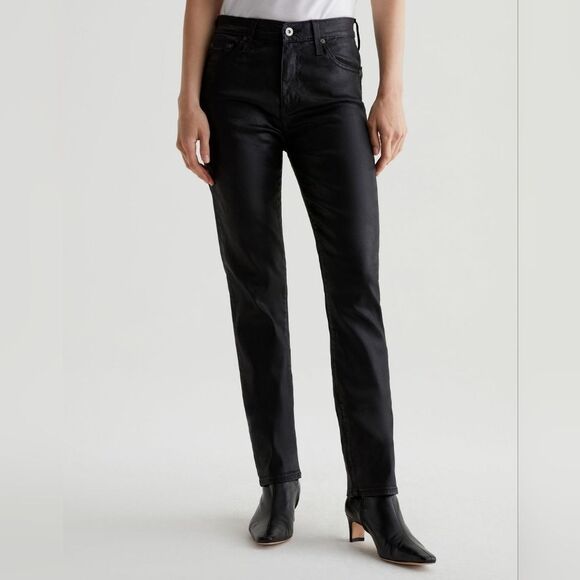 AG Adriano Goldschmied Mari Leatherette Straight Jeans size 29 NWT - Picture 2 of 16